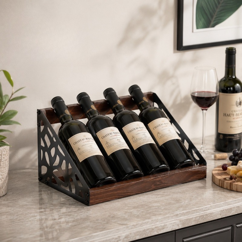 Home Bar Shelf - Houten wijnrek voor thuisbar, houder voor