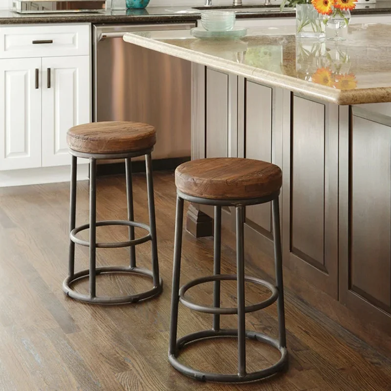 Home Bar Seating - Amerikaanse retro ijzeren barkrukken met hoge