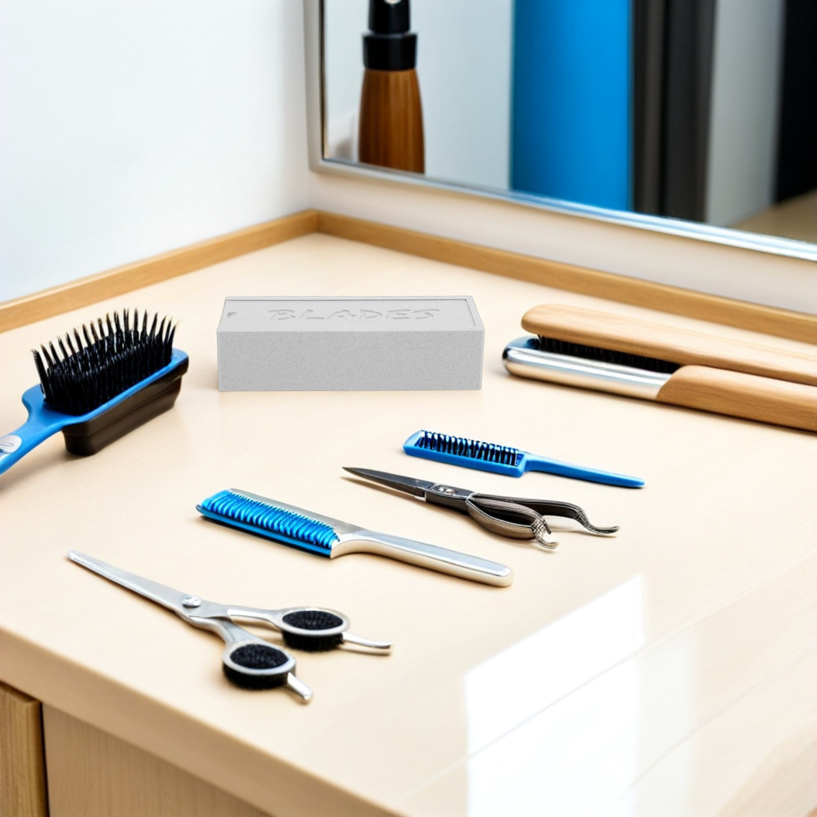 Home Barber - Witte dubbele opbergkoffer voor scheermesjes, scheermeshouder