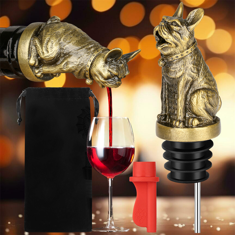 Wine Preservation Pump - Leuke Franse Bulldog Wijn Pouer Flessenstop