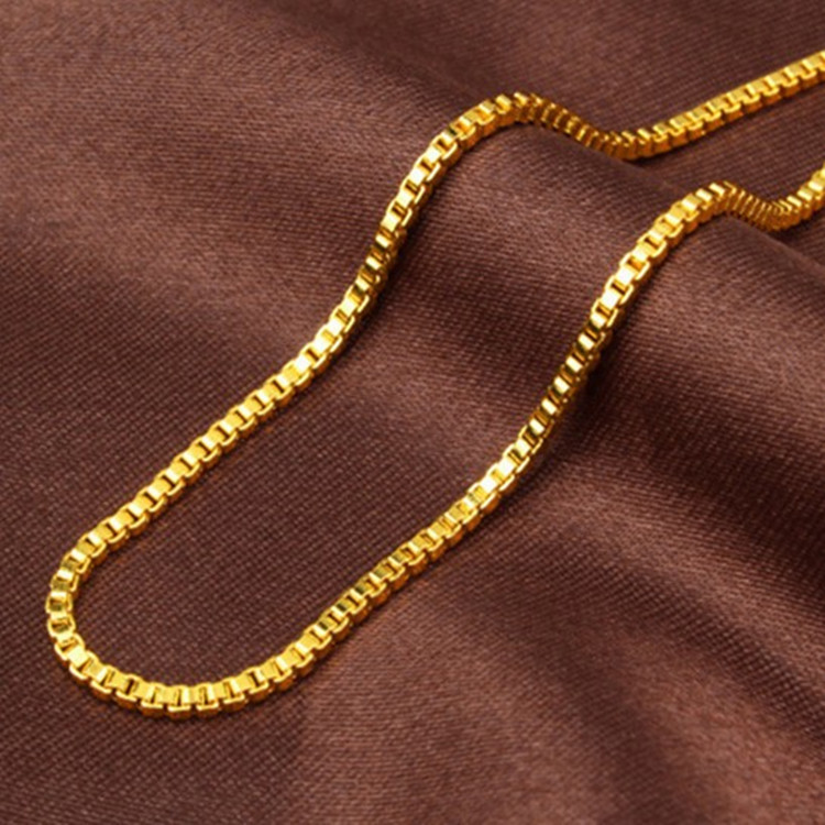 AU999 Box Chain Ketting Dames  - Bar Cart Gold recensie en prijs