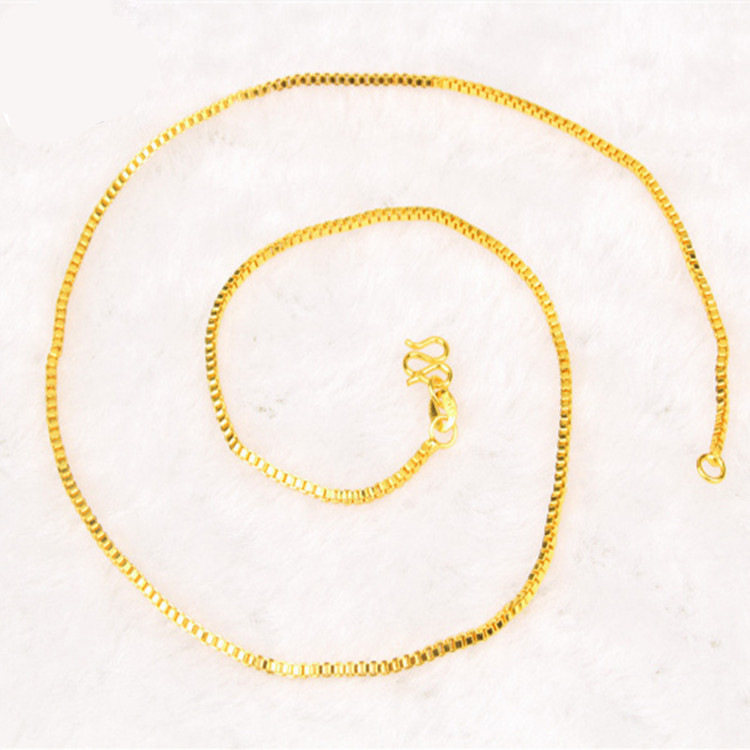 AU999 Box Chain Ketting Dames  - Bar Cart Gold recensie en prijs