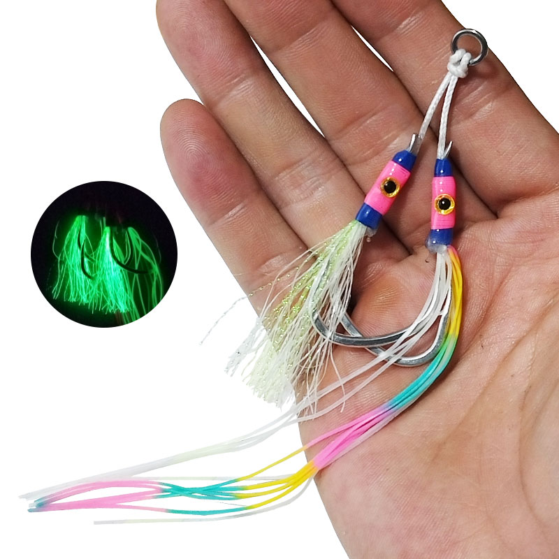 2 paar/zak Glow Jig Lure Haken - Jigger Double Sided recensie en prijs