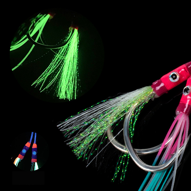 2 paar/zak Glow Jig Lure Haken - Jigger Double Sided recensie en prijs