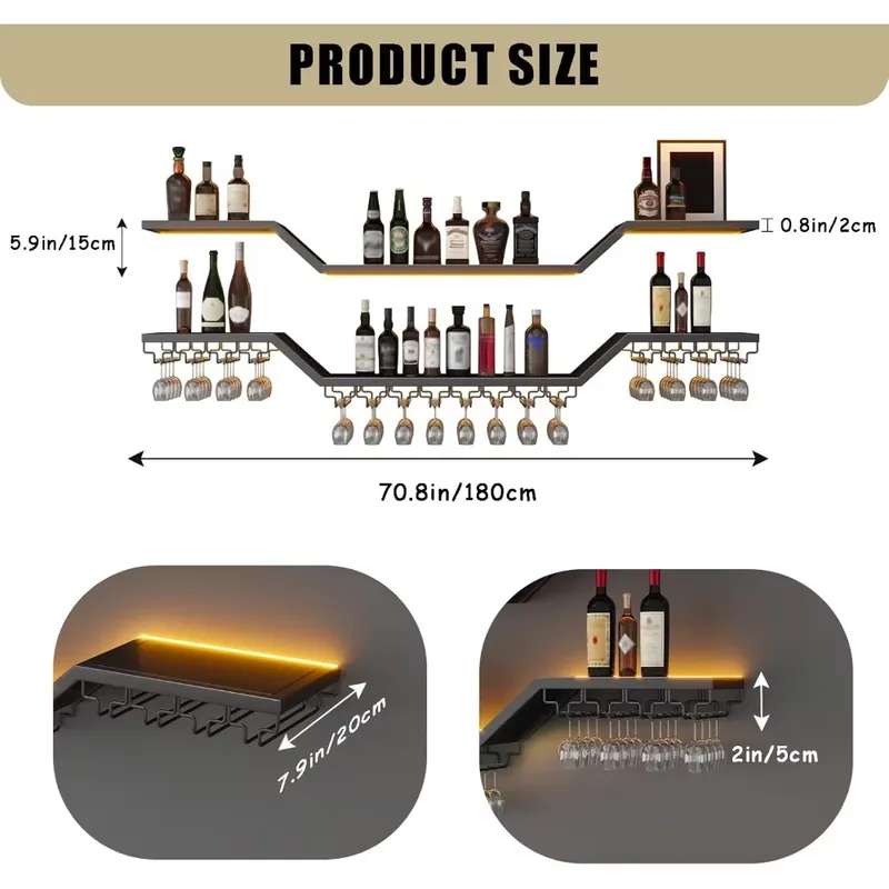 70,8 inch LED wandgemonteerde  - Home Bar Shelf recensie en prijs